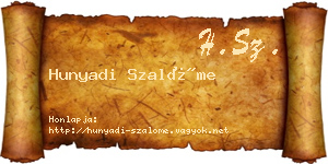 Hunyadi Szalóme névjegykártya